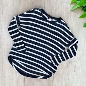 Merona Blue and White Striped High-Low Sweater Size S